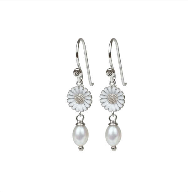 Christina Marguerite Pearl Drop sølv ørehængere med perle