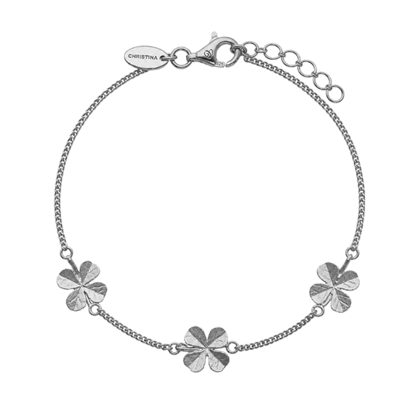 Christina Jewelry & Watches Clover sølv armbånd med hvid zirkonia