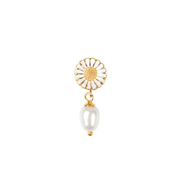 Christina Marguerite perle charm 4 mm forgyldt sølv