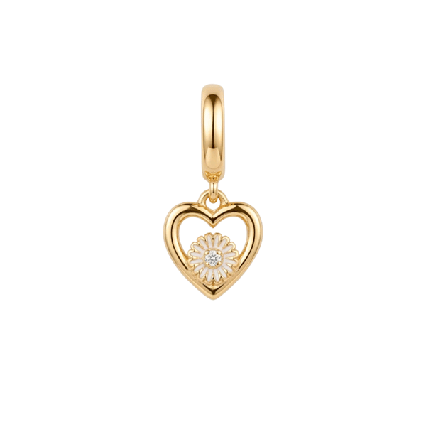 Marguerite Flower Love charm 6 mm forgyl, fra Christina Jewelry & Watches