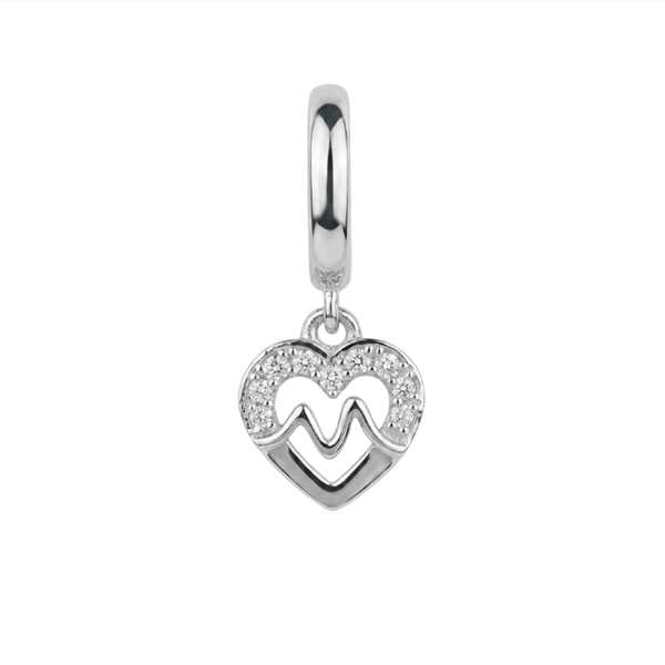 Beating Heart charm 6 mm sølv , fra Christina Jewelry & Watches