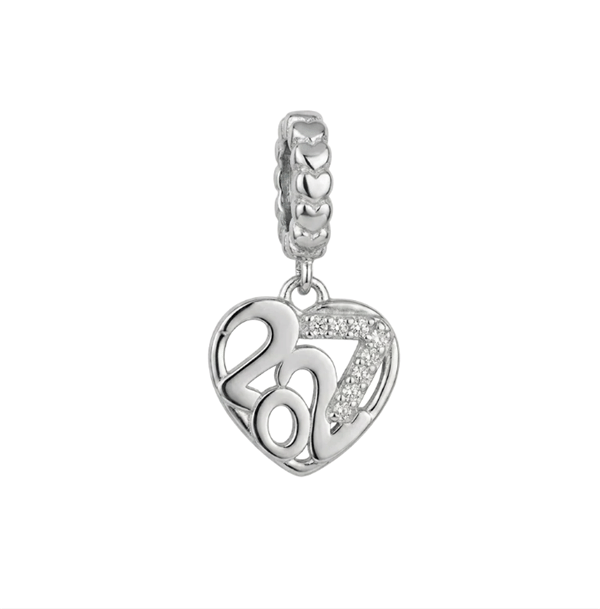 Year 2027 charm 6 mm sølv , fra Christina Jewelry & Watches