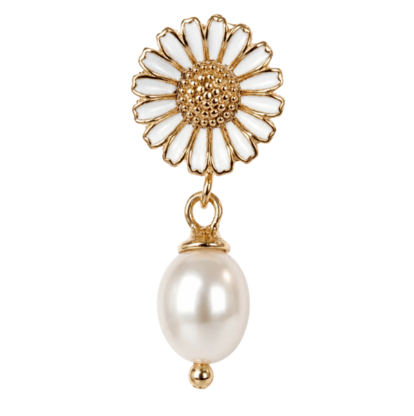 Christina Marguerite perle charm 6 mm forgyldt sølv
