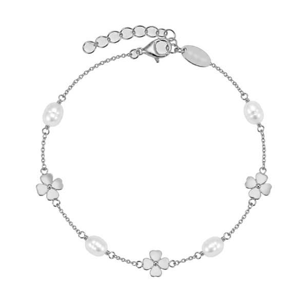 Clover and Pearl sølv armbånd, fra Christina Jewelry & Watches