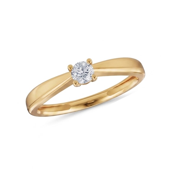 14 kt guld Luxury Solitaire ring med i alt 0,25 ct Labgrown diamant Top Wesselston VS2