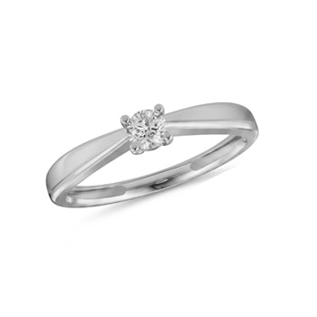 14 kt hvidguld Luxury Solitaire ring med i alt 0,25 ct Labgrown diamant Top Wesselston VS2