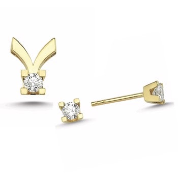 14 kt Star smykkesæt med øreringe + vedhæng