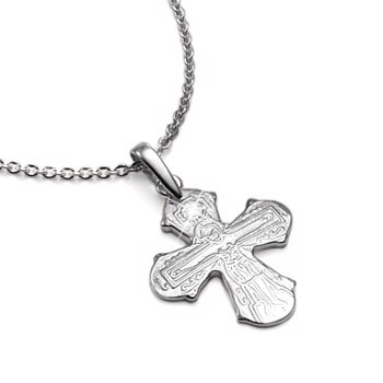 Aagaard Sterling sølv DagmarKors med 0,03 ct lab grown diamant og 45 cm kæde - 14 x 16 mm