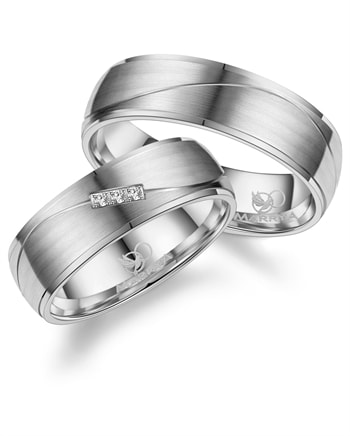 Marrya Titanium Vielsesringe med 3 stk Zirkonia