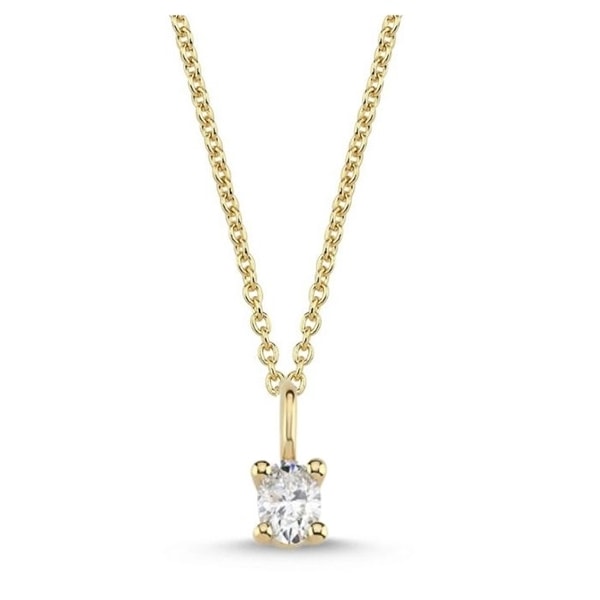 14 kt guld The One Oval vedhæng med i alt 0,23 ct Diamant Wesselton SI