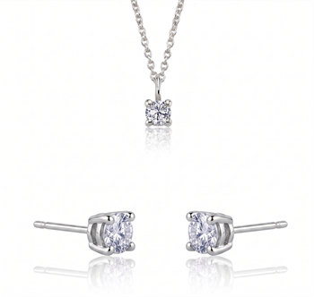 14 kt hvidguld The One smykkesæt med i alt 0,54 ct Diamant Wesselton SI