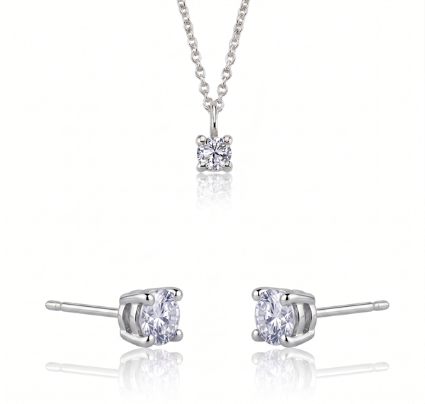 14 kt hvidguld The One smykkesæt med i alt 0,54 ct Diamant Wesselton SI