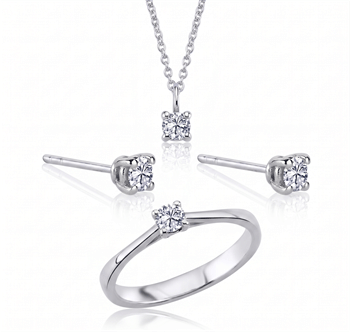 14 kt hvidguld The One smykkesæt med i alt 0,72 ct Diamant Wesselton SI