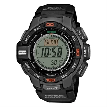 Casio Pro Trek solar herreur i sort resin