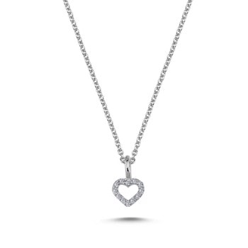 Nuran 14 kt hvidguld Ø 5,5 mm Diamond Hearts, med 12 stk 0,005 ct Wesselton / SI