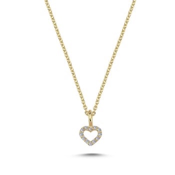 Nuran 14 kt rødguld Ø 5,5 mm Diamond Hearts, med 12 stk 0,005 ct Wesselton / SI