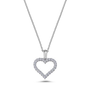 Nuran 14 kt hvidguld Ø 13,0 mm Diamond Hearts, med 24 stk 0,01 ct Wesselton / SI