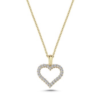Nuran 14 kt rødguld Ø 13,0 mm Diamond Hearts, med 24 stk 0,01 ct Wesselton / SI