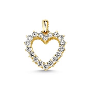 Nuran 14 kt guld vedhæng, fra Hjerte serien med total 0,90 ct Wesselton / SI