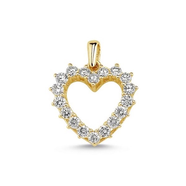 Nuran 14 kt guld vedhæng, fra Hjerte serien med total 0,90 ct Wesselton / SI