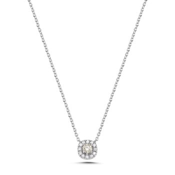 14 kt hvidguld Champagne vedhæng med i alt 0,16 ct diamanter Champagne / Wesselton SI