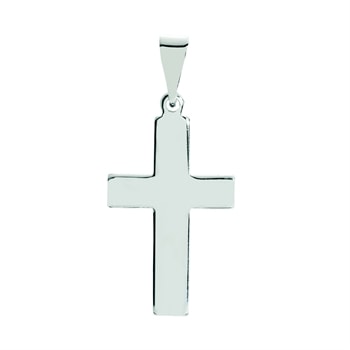 Vedhæng kors bredt glat 25 x16 mm sterling sølv