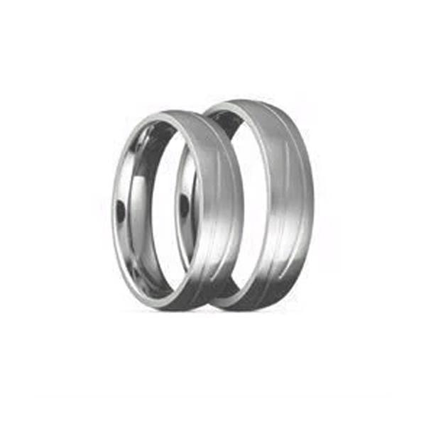 Titanium Vielsesringe, matpoleret med flot mønster, 6 mm bredde