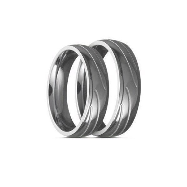 Titanium Vielsesringe, 6 mm bredde, med utraditionelt mønster