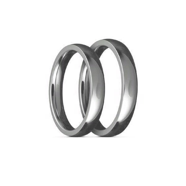 Smalle Titanium Vielsesringe, blankpoleret, 4 mm bred