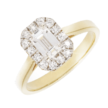 9 karat guld Vielse / forlovelse ring med 0,90 ct Labgrown diamanter