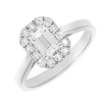 14 karat hvidguld Vielse / forlovelse ring med 0,90 ct Labgrown diamanter