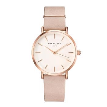 Rosefield West Village dameur i rose gold og læder