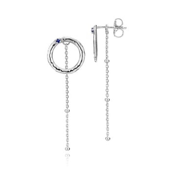 Øreringe med Ocean blue zirkonia i sterling sølv fra Anabel x Sistie