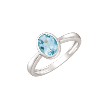 Sølv ring med bl topas fra Støvring design, str 59