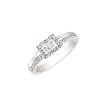 Smuk sølv ring med glitrende zirkonia fra Støvring design