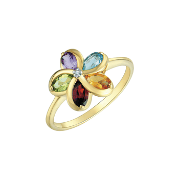 8 karat Guld ring med farvede sten fra Støvring design
