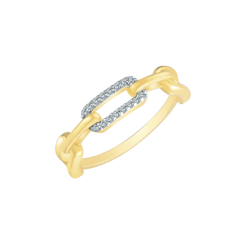 Sølvforgyldt ring med glitrende sten, fra Støvring design