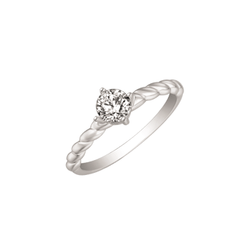 Snoet sølv ring med glitrende zirkonia fra Støvring design