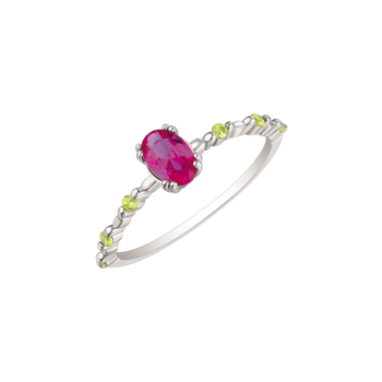 Sølv ring med farvede zirkonia fra Støvring design