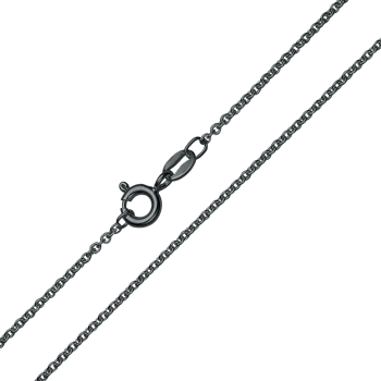 Sort rhodineret 0,40 mm halskæde, 42-45 cm fra Støvring design