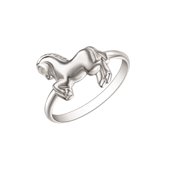 Smuk børne sølv ring med hest fra Støvring design