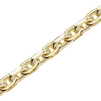 14 kt Anker Facet Guld halskæde, 50 cm og 3,1 mm (tråd 1,2 mm)