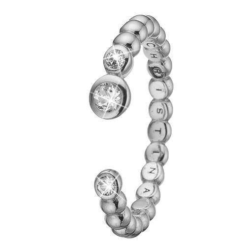Christina Galaxies kugle ring med hvid topaz, model 2.12.A købes hos Guldsmykket.dk her