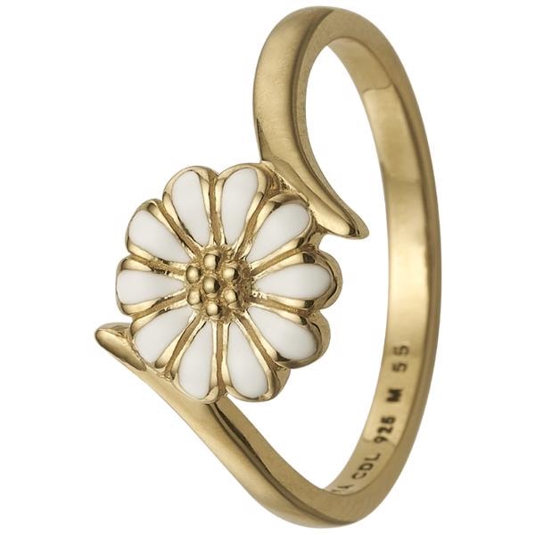 Model 2.22.B-49, 9 mm marguerit ring med et lille tvist hos Guldsmykket.dk
