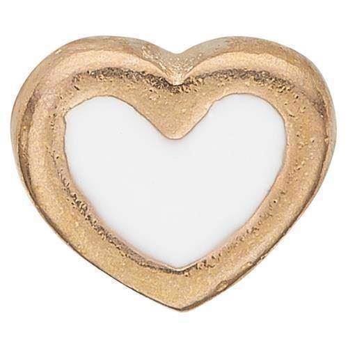 Christina forgyldt sølv Enamel Heart Lille forgyldt hjerte med hvid emalje, model 603-G3 købes hos Guldsmykket.dk her
