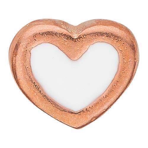 Christina rosa forgyldt sølv Enamel Heart Lille rosa forgyldt hjerte med hvid emalje, model 603-R3 købes hos Guldsmykket.dk her
