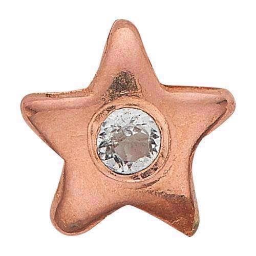 Christina rosa forgyldt sølv Topaz Star Lille rosa forgyldt stjerne med hvid topaz, model 603-R5 købes hos Guldsmykket.dk her