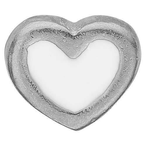 Christina Enamel Heart Lille sølv hjerte med hvid emalje, model 603-S3 købes hos Guldsmykket.dk her