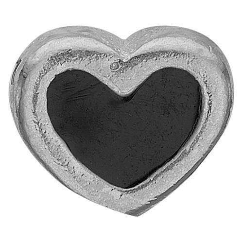 Christina Black Enamel Heart Lille sølv hjerte med sort emalje, model 603-S4 købes hos Guldsmykket.dk her