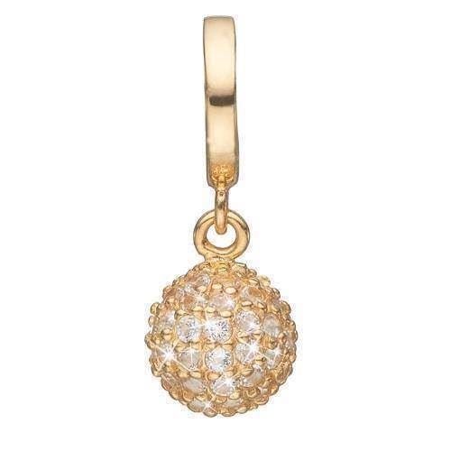 Christina Sparkling World smuk forgyldt hænge charm, kugle med hvide topaz, model 610-G60* købes hos Guldsmykket.dk her